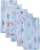 Fralda Luxo Estampada, Papi Textil, Branco, 70Cm X 70Cm, Pacote De 5