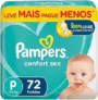 😍 Fralda Pampers Confort Sec Tamanho P 72 Unidades