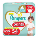 Fralda Pampers Premium Care Pants XXXG 54 unidades