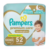 Fralda Pampers Premium Care Tamanho XXXG 52 Unidades