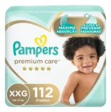 Fralda Pampers Premium Care XXG com 112 Unidades