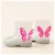 Galocha Infantil Borboleta Transparente com Glitter Rosa Antiderrapante e Confortável