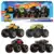 Hot Wheels Monster Trucks Veículo de Brinquedo Pacote Surpresa 4 carros Escala 1:64 para crianças a partir de 3 anos