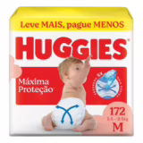 Huggies Fralda Descartável Máxima Proteção M – 172 Un