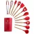 ✨Jogo de Cozinha Kit C/12 Peças de Silicone, Utensílios e Copo Suporte para Cozinha Cabo de Madeira