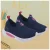 Kidstep Tenis Escolar Infantil Calce Fácil K Feminino Bordado Marinho com Pink 22 ao 36