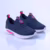 Kidstep Tenis Escolar Infantil Calce Fácil K Feminino Bordado Marinho com Pink