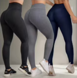 Kit 03 un. Calças Feminina Legging Cós Alto