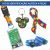 Kit 04 Peças Identificação Autismo Azul Cordão Com Porta Crachá Pulseira Chaveiro Adesivo Laço Autista