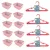 Kit 10 Cestos Organizador Pequeno Multiuso Rosa + 20 Cabides Infantil Bebê Rosa