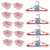 Kit 10 Cestos Organizador Pequeno Multiuso Rosa + 20 Cabides Infantil Bebê Rosa
