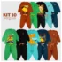 Kit COM 3 OU 5 conjuntos Bebê e Infantil de Fleece Premium Peluciado Ultrasoft Capuz Fem e Masc Inverno Pijama 1 ao 8