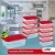 Kit 10 Potes Transparentes Com Tampa vermelho