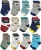 Kit 12 Pares Meia Infantil Antiderrapante 0-6/0 a 6 Meses tema/gênero Meninos neném nenéns bebe bebes