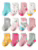 Kit 12 Pares Meias Bebê Menina Antiderrapante Confortável