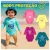 Kit 2 Bodys Bebê Proteção UV50+ Estampado Manga Longa Moda Praia Piscina Proteção Solar