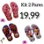 Kit 2 Chinelos Infantil Personagem Verão 2 Pares