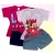 KIT 2 CONJUNTOS INFANTIL MENINA DE 06 MESES A 5 ANOS COM CAMISETA E SHORT JEANS