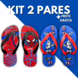 Kit 2 Pares Chinelo Infantil