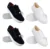 Kit 2 Tênis Feminino Branco Preto Casual Confortável Slip On