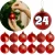 > Kit 24 Bolinhas Árvore de Natal 5cm Fosca Brilhante Glitter Enfeite Natalino Árvore Decoração