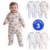 Kit 3 Macacão Longo Bebê Ribana Estampada Algodão com Zíper Menina Menino Enxoval Maternidade