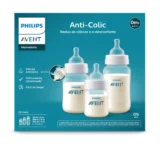 Kit 3 mamadeiras Philips Avent Anticolic 125, 260 e 330ml  Transparente