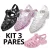 Kit 3 Pares Sandália Menina Molinha Papete Plástico Infantil Feminina Sandalinha Promoção