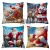 > KIT 4 CAPAS DE ALMOFADAS DECORATIVAS NATAL PAPAI NOEL BONECO DE NEVE FELIZ NATAL  RENA – TAMANHO 45X45