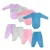 kit 4 peças body e mijão para bebe infantil menina e menino canelado