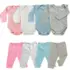 kit 4 peças mijão calça e body manga longa infantil bebe masculino e feminino