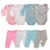kit 4 peças mijão calça e body manga longa infantil bebe masculino e feminino