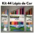 Kit 44 Lápis de Cor (24 CORES + 10 Cores Tom Pastel +10 Cores Tons de Pele) Escolar Sextavado