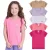 Kit 5 Blusa Manga Curta Infantil Menina 100% Algodão Lisa Basica