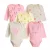 Kit 5 Peças Body Manga Longa Estampado Enxoval Roupa de Bebê