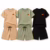 Kit 6 Peças Menino Conjunto Infantil Monocromático Premium Camiseta Shorts Algodão