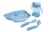 Kit Alimentação Prato com Divisórias, Porta-Suco e Colheres, Adoleta Bebê, Azul