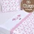 Kit Berço Americano 3 Peças Bordado 100% Algodão Enxoval Bebê Menina Rosa