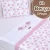 Kit Berço Americano 3 Peças Bordado 100% Algodão Enxoval Bebê Menina Rosa