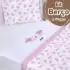 Kit Berço Americano 3 Peças Bordado 100% Algodão Enxoval Bebê Menina Rosa