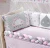 Kit Berço Trança Nuvem Rosa 12 Peças 100% Algodão Rosa cores:Rosa;Tema:Nuvem