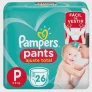 Kit com 10 Fraldas Pampers Pants Ajuste Total P 26 unidades