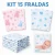 Kit com 15 Unidades Fralda de Pano Bebê 60cm x 60cm 100% algodão Minasrey Pacote