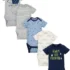 Kit com 4 Gerber pés Sleep ‘N Play para bebês meninos – Tam. RN ao 6m