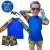 Kit Conjunto Blusa Manga Longa + Sunga + Óculos Praia Piscina Menino