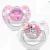 Kit Duas Chupetas Amo Papai e Mamãe Silicone – Lillo, Rosa, Tam 2