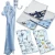 Kit Enxoval Bebê 15 Peças Toalha de Banho Bebê Bordada + 11 Fraldinhas + 3 Manta Fralda 100% Algodão