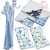 Kit Enxoval Bebê 15 Peças Toalha de Banho Bebê Bordada + 11 Fraldinhas + 3 Manta Fralda 100% Algodão