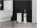 *Kit Lixeira Inox para Banheiro com Pedal – 3L 2 Peças Brinox Stardard*