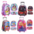 Kit Mochila Escolar Infantil de Rodinhas Menina Menino Bolsa Resistente Impermeável Com Lancheira e